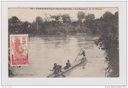 AK Afrika Gabun FRANCEVILLE Le Passeur de la Passa 1912-03-06 Libreville exp. à Lyss Photo S.H.O. - G.P.