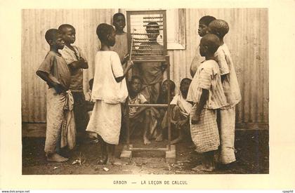 CPA Gabon La lecon de Calcul Enfants