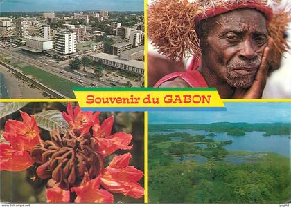 CPM Souvenir du Gabon Libreville Danseurdu Moyen Ogooue Tulipier du Gabon Lacs Pres de Lambarene