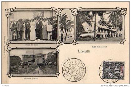 GABON - LIBREVILLE - Café Bettencourt - Gens de noce - Travaux Publics