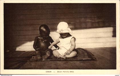 CPA Gabon Deux petits amis Enfants
