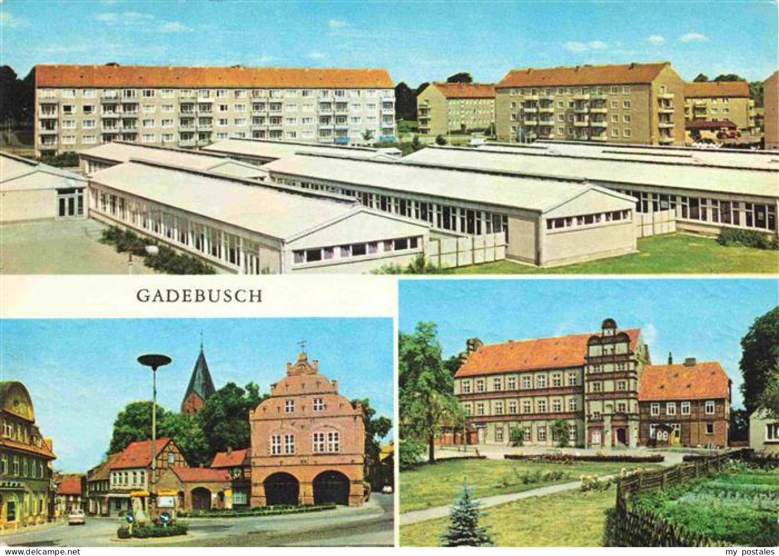 Gadebusch Marktplatz Wollenbruegger Strasse Schloss jetzt Oberschule und Interna