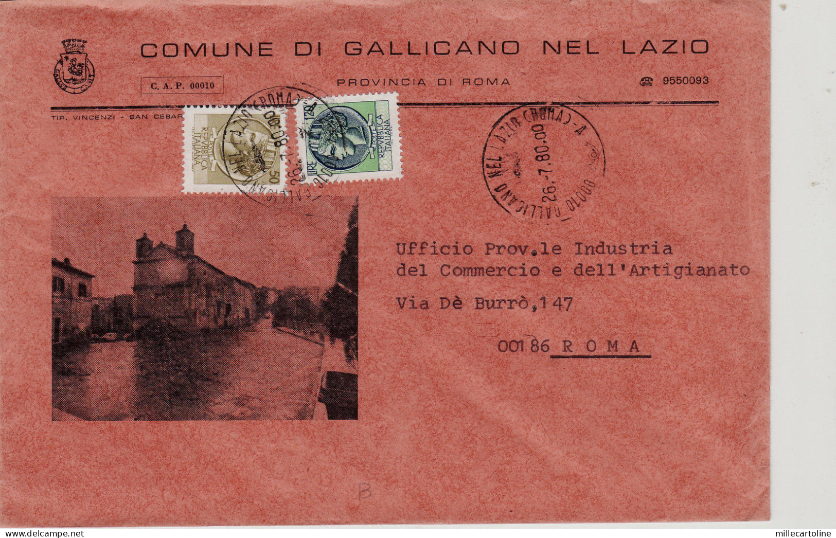 #GALLICANO NEL LAZIO: BUSTA DEL COMUNE CON IMMAGINE