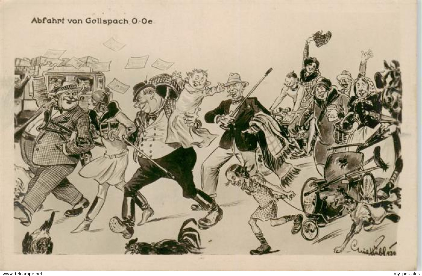 Gallspach Oberoesterreich AT Abfahrt von Gallspach Kuenstlerkarte