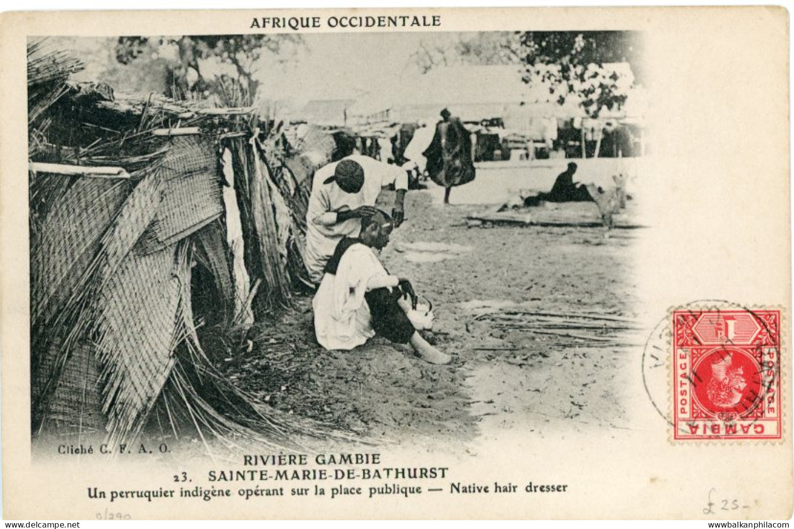 Gambia Native hair dresser 1913