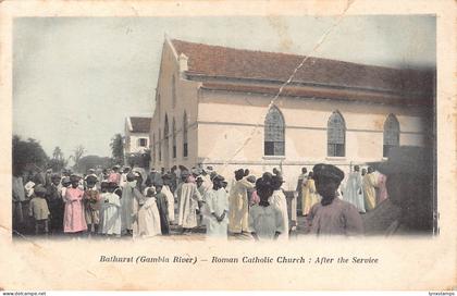 B668 Gambia Banjul Bathurst Roman Catholic Church After Service 1905 postcard