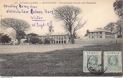 Gambia - BATHURST - Government House and Barracks - Publ. C.F.A.O. 21