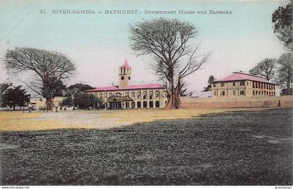 L549 Gambia Banjul Bathurst Government House and Barracks vintage postcard