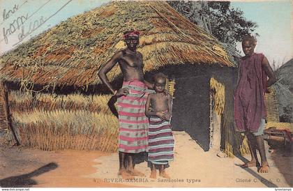 L549 Gambia River Gambia Sarracoles types natives ethnic vintage postcard