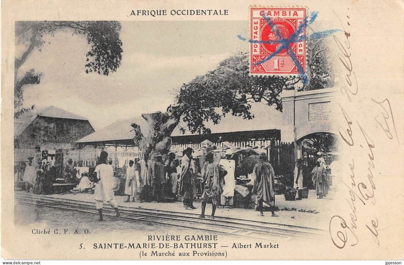 GAMBIE - RIVIERE GAMBIE -SAINTE-MARIE DE BATHURST - ALBERT MARKET - "AFRIQUE OCCIDENTALE" N°5