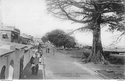 L549 Gambia Bathurst Wellington Street vintage postcard