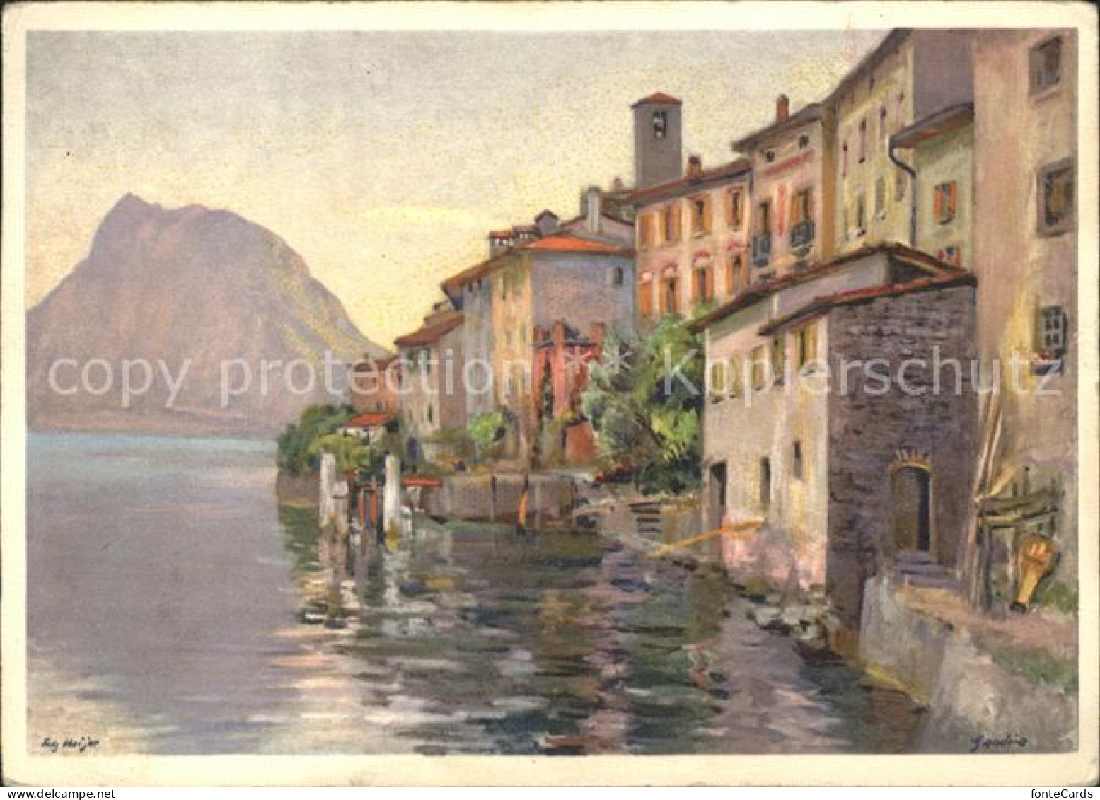 Gandria Lago di Lugano Lago di Lugano Kuenstlerkarte