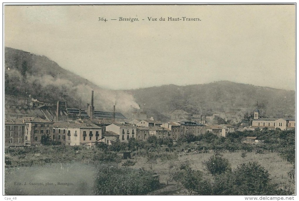 Gard : Bessèges, Vue du Haut Travers,  Carte Couleur