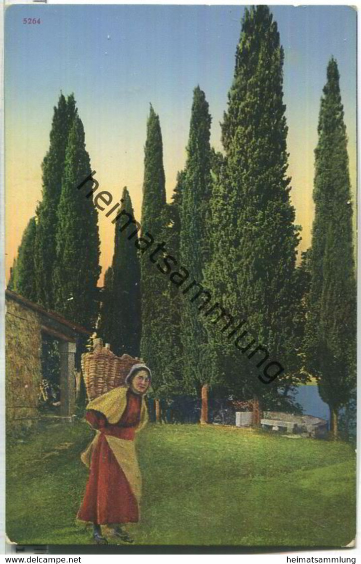 Garda - Lago di Garda - Rocca con cipressi - Verlag Paul Bender Zürich