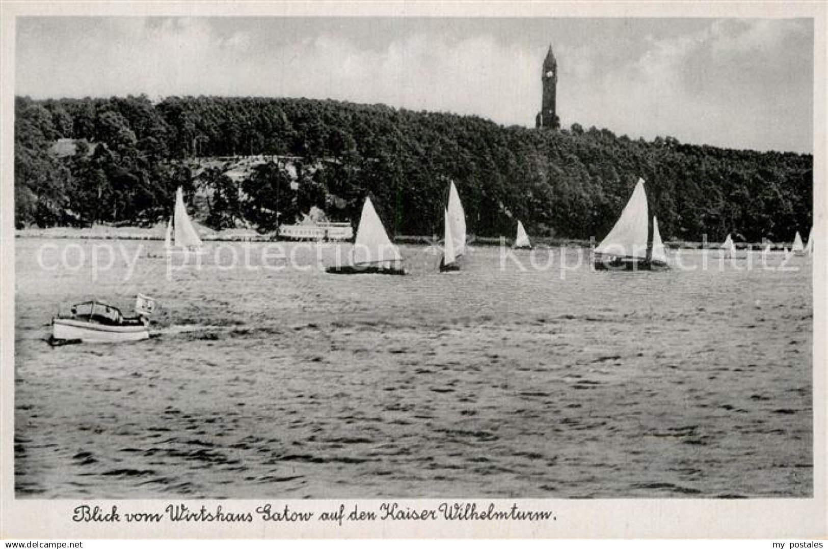 Gatow Berlin Blick vom Wirtshaus auf Kaiser Wilhelm Turm