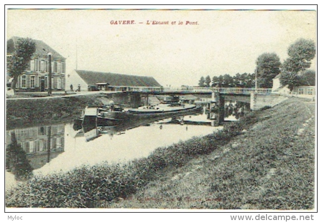 Gavere. L'Escaut et le Pont. Péniche.