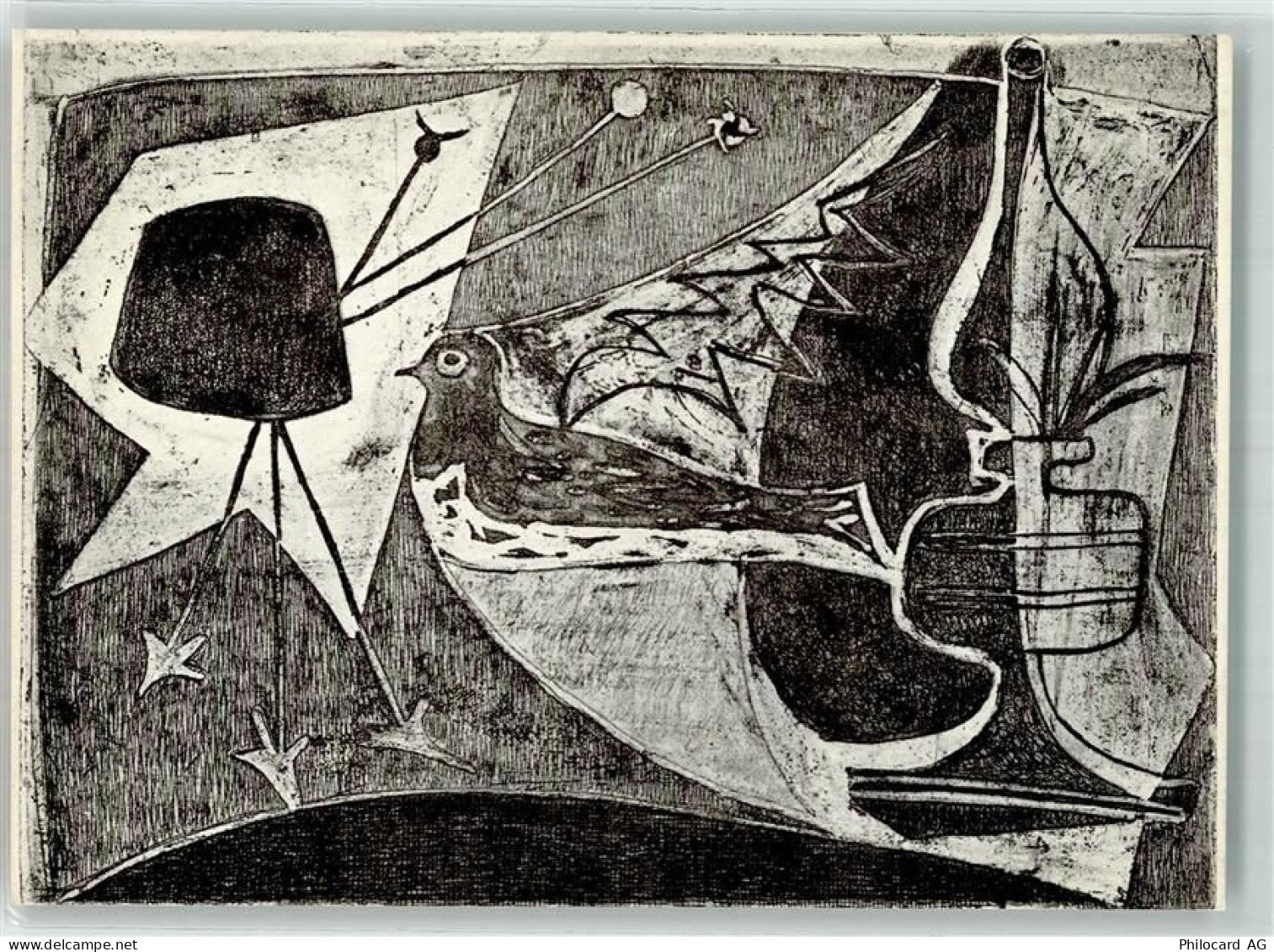 Gebrauchsspuren sign. Regina de Vries Taube Gemälde - 39701824