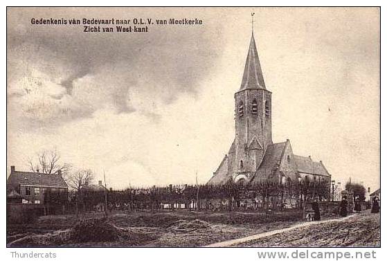 GEDENKENIS VAN BEDEVAART NAAR OLV VAN MEETKERKE ZICHT VAN WEST KANT UITG A WATTEYNE POTTERIEREI BRUGGE