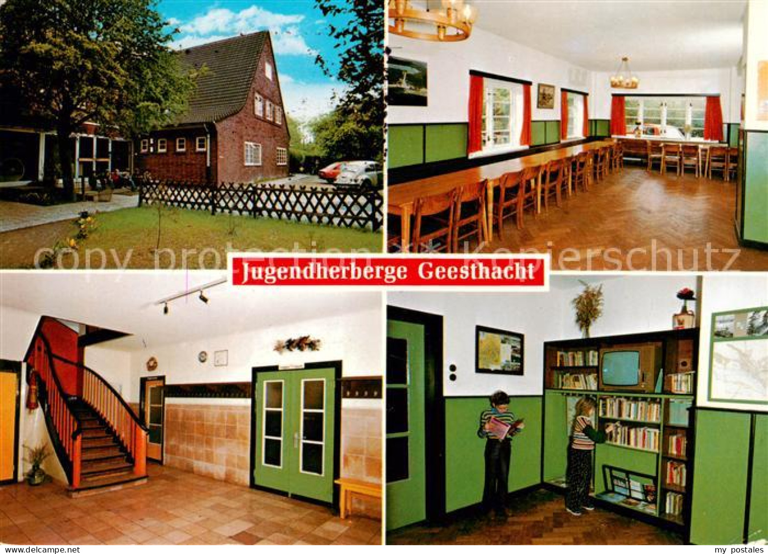 Geesthacht Elbe Jugendherberge Geesthacht Speisesaal Treppenaufgang Buecherei