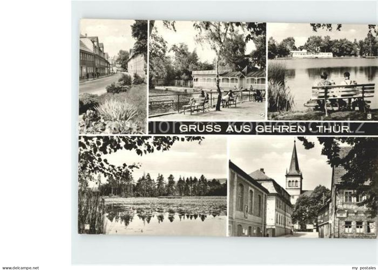 Gehren Thueringen Badeteich Seerosenteich Rathaus