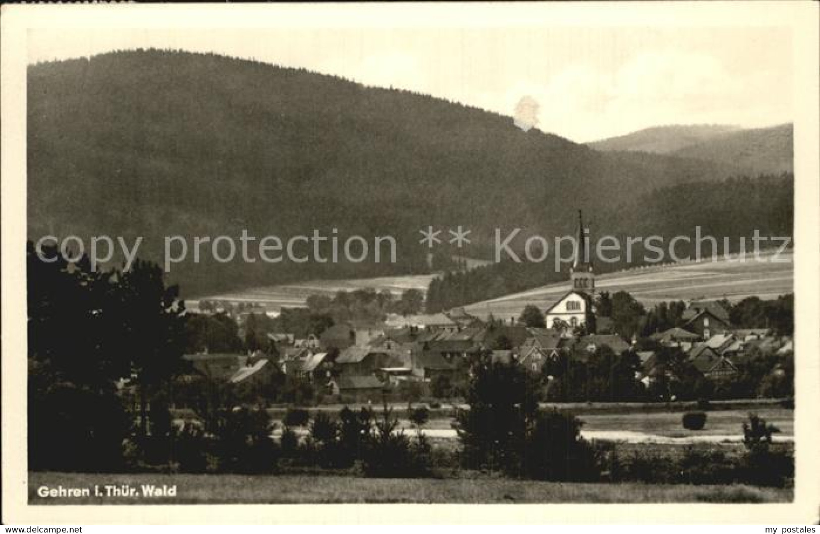 Gehren Thueringen Ortsansicht mit Kirche