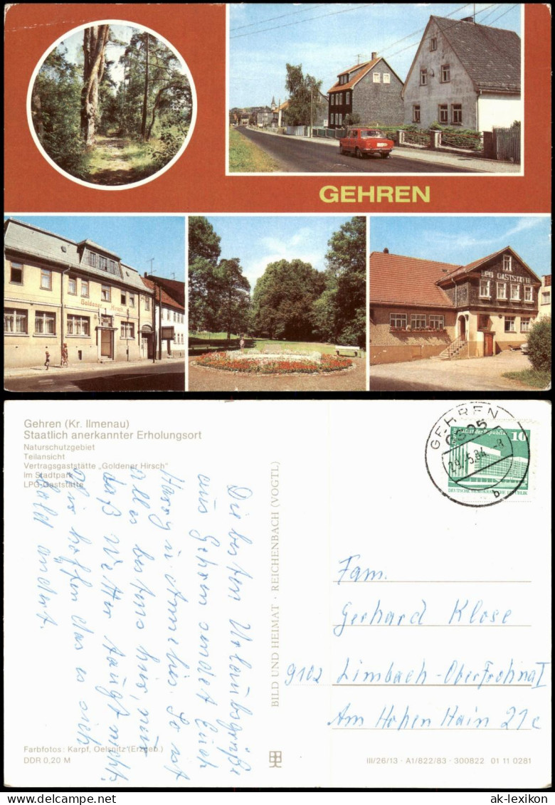 Gehren (Thüringen) Naturschutzgebiet,   "Goldener Hirsch" LPG-Gaststätte 1983