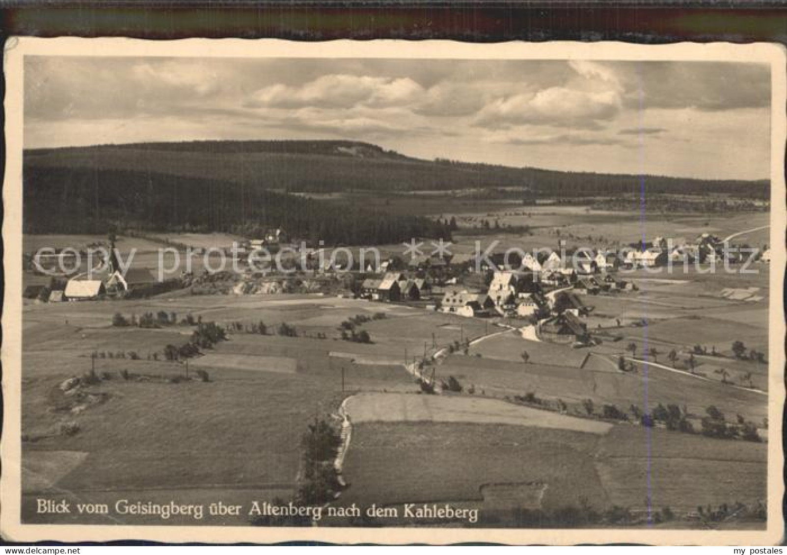 Geising Erzgebirge Blick vom Geising ueber Altenberg nach dem Kahleberg