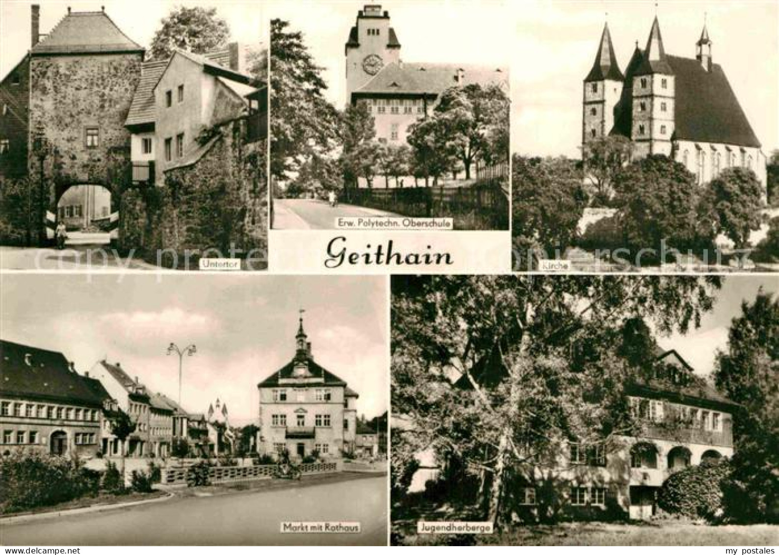 Geithain Jugendherberge Polytechnische Oberschule Kirche Rathaus
