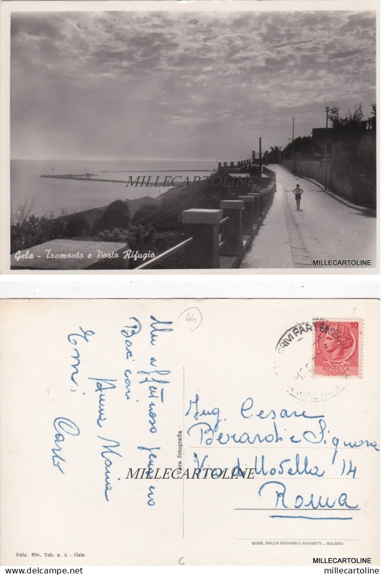 GELA: TRAMONTO E PORTO RIFUGIO  1956