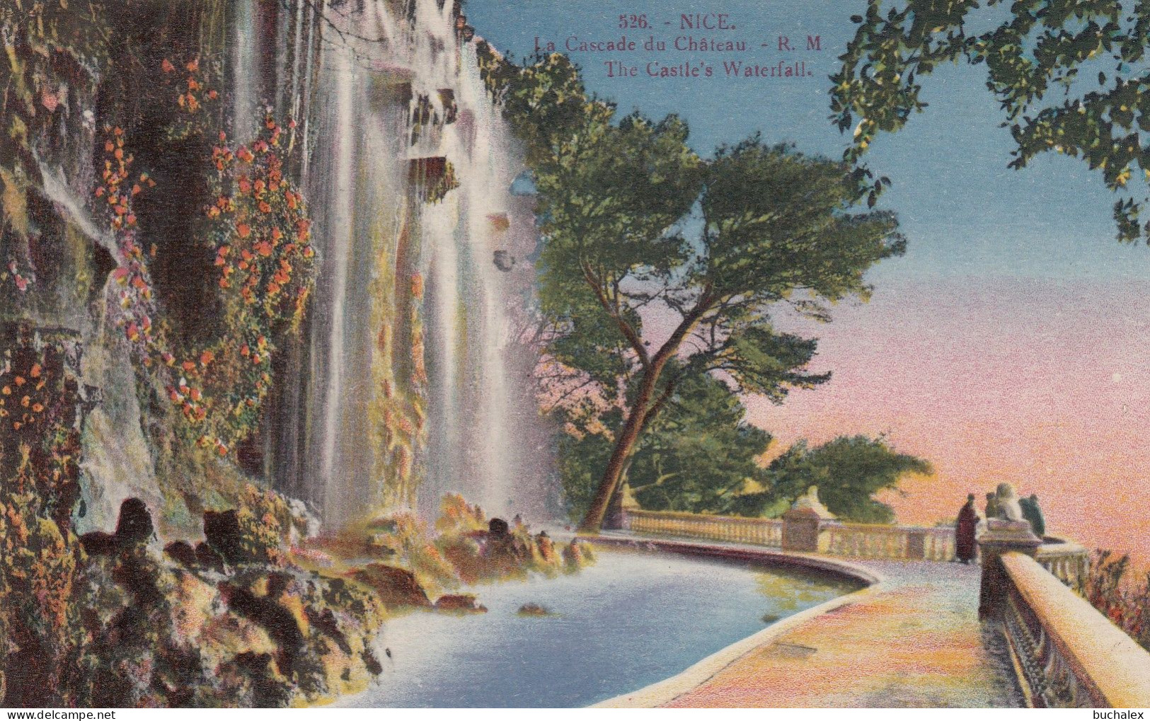gelaufene Ansichtskarte Nice - La Cascade du Chateau