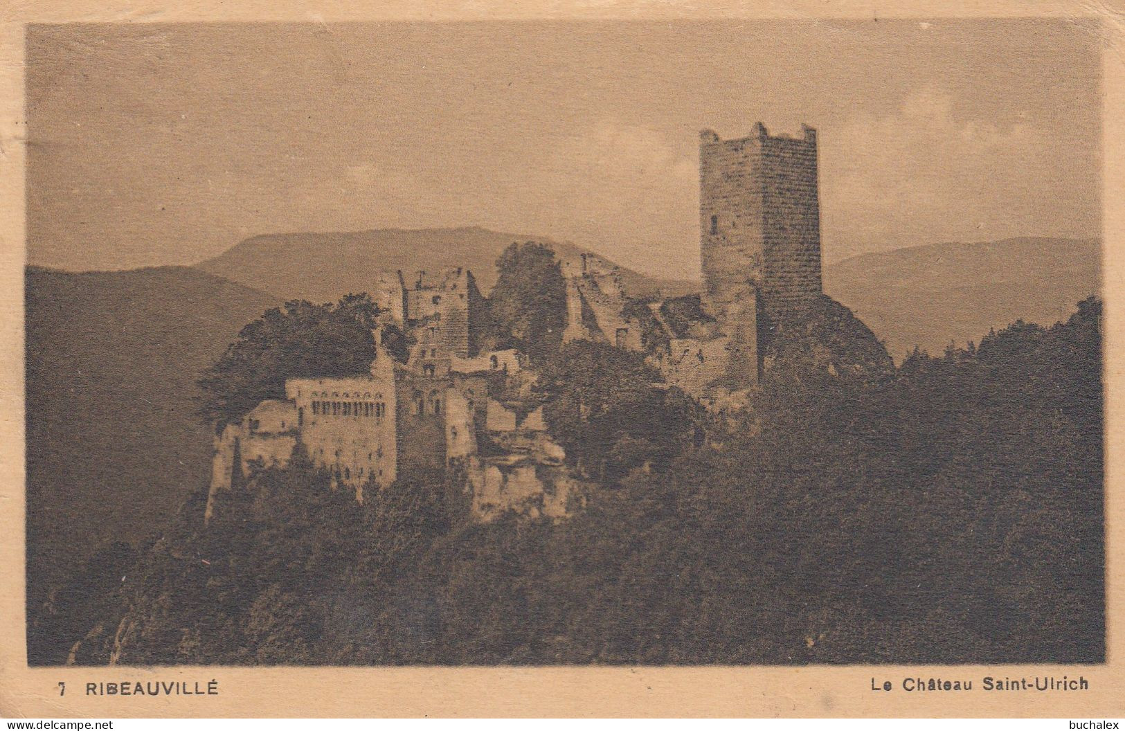 gelaufene Ansichtskarte Ribeauville - Le Chateau Saint-Ulrich