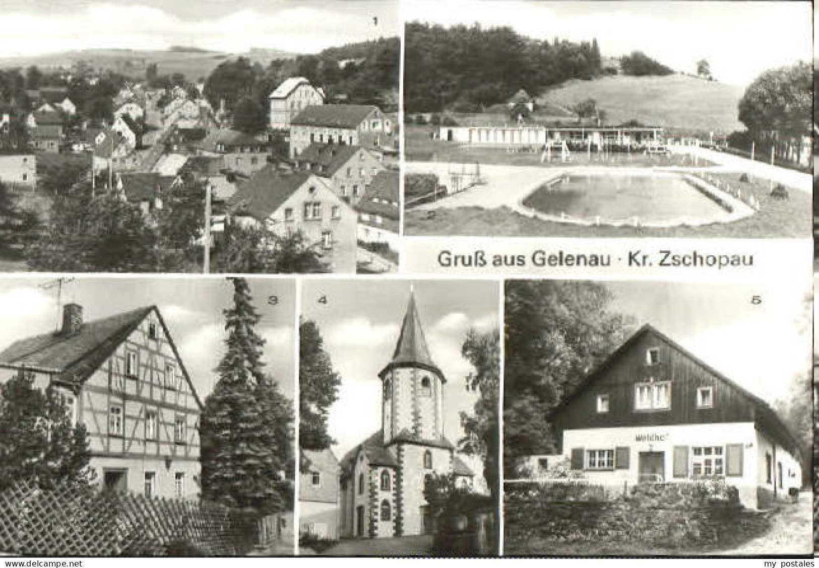 Gelenau Erzgebirge Bad Kirche Gaststaette x 1996