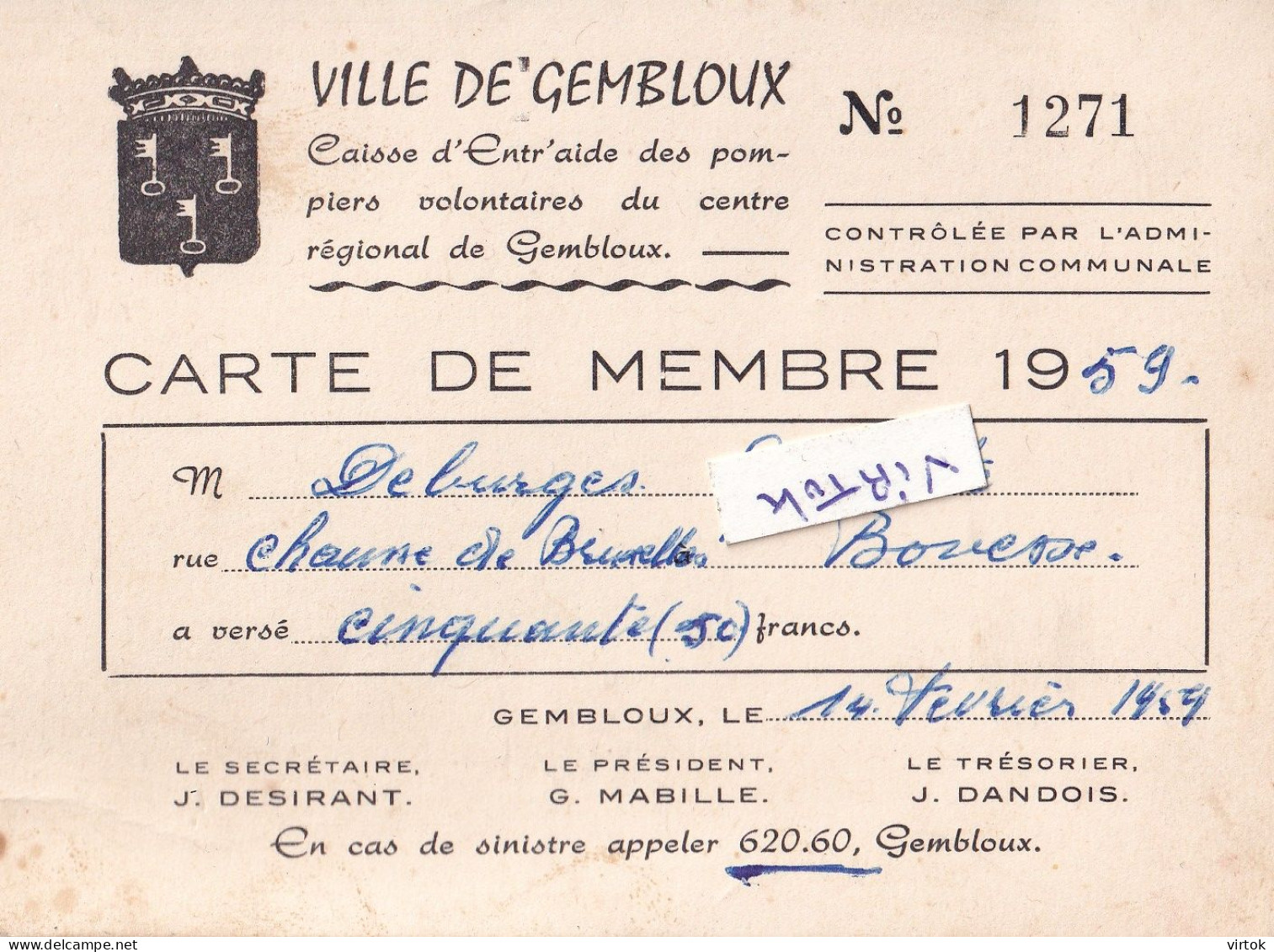 GEMBLOUX  ( pompiers )