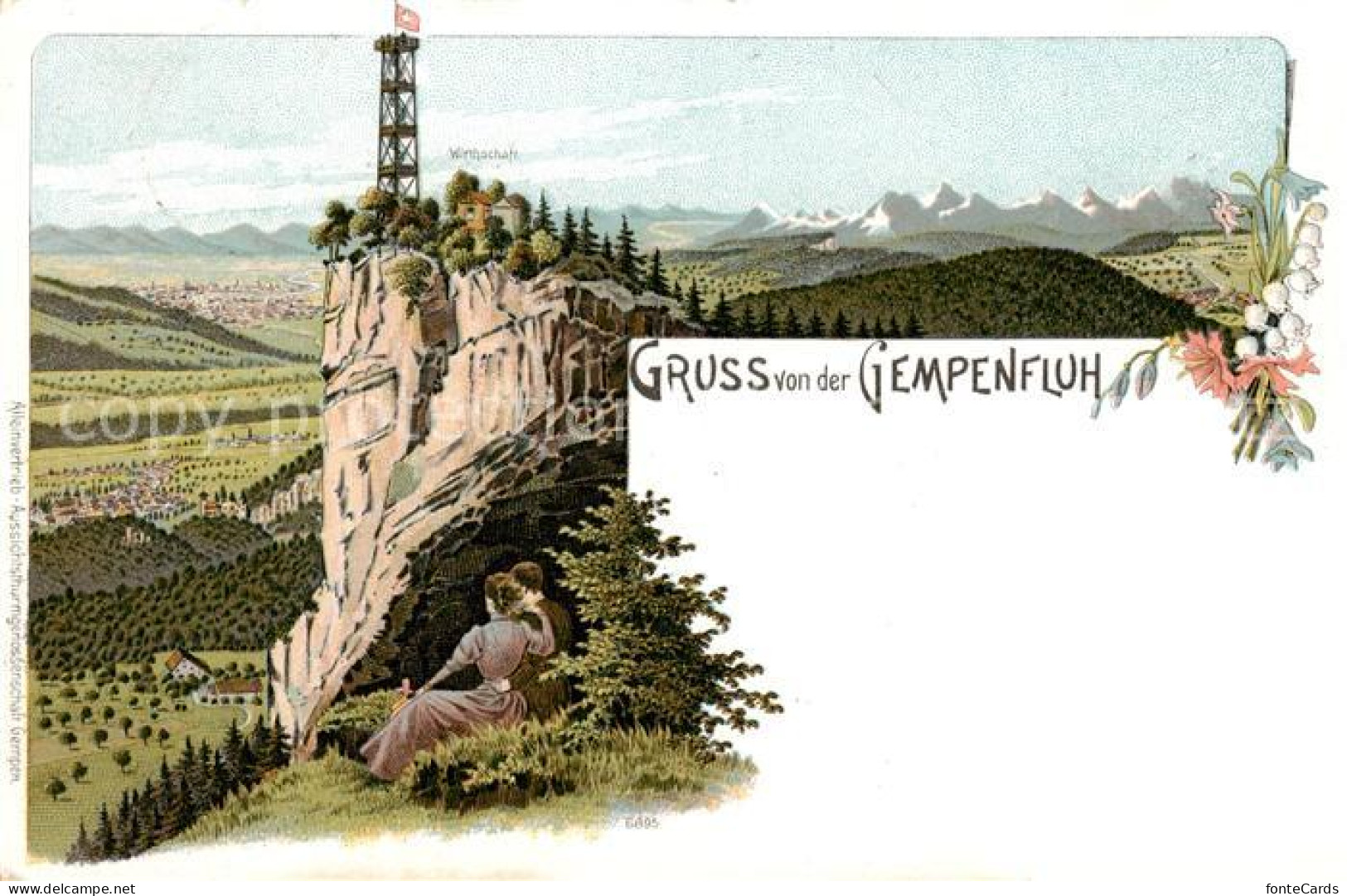 Gempenfluh Gempenflue Gempen SO Gempen m. Wirtschaft