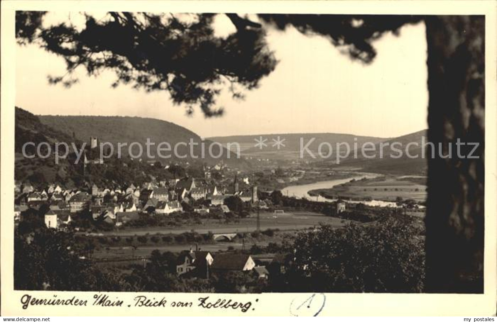 Gemuenden Main Blick vom Zollberg