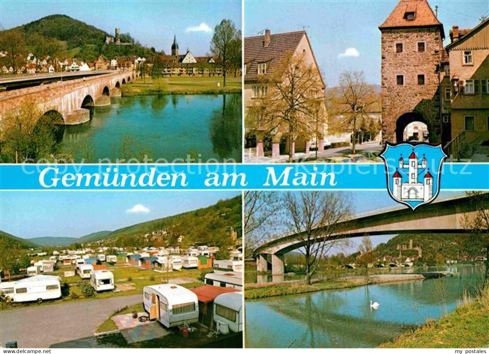 Gemuenden Main Bruecke Campingplatz Turm