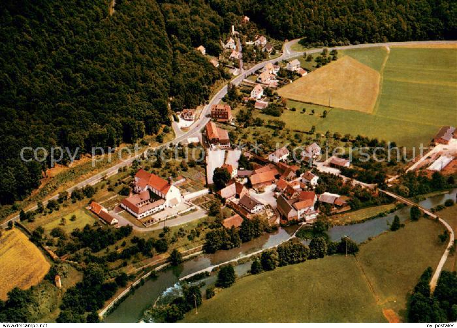 Gemuenden Main Franziskaner Minoriten Kloster Schoenau Fliegeraufnahme