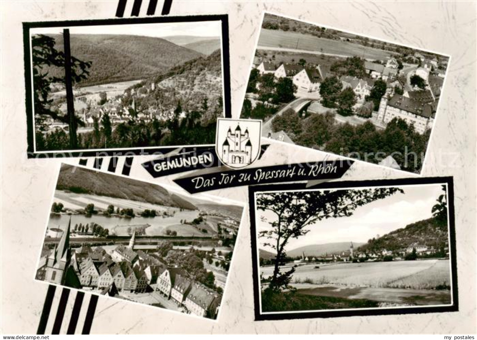 Gemuenden  Main Teilansichten Fliegeraufnahme