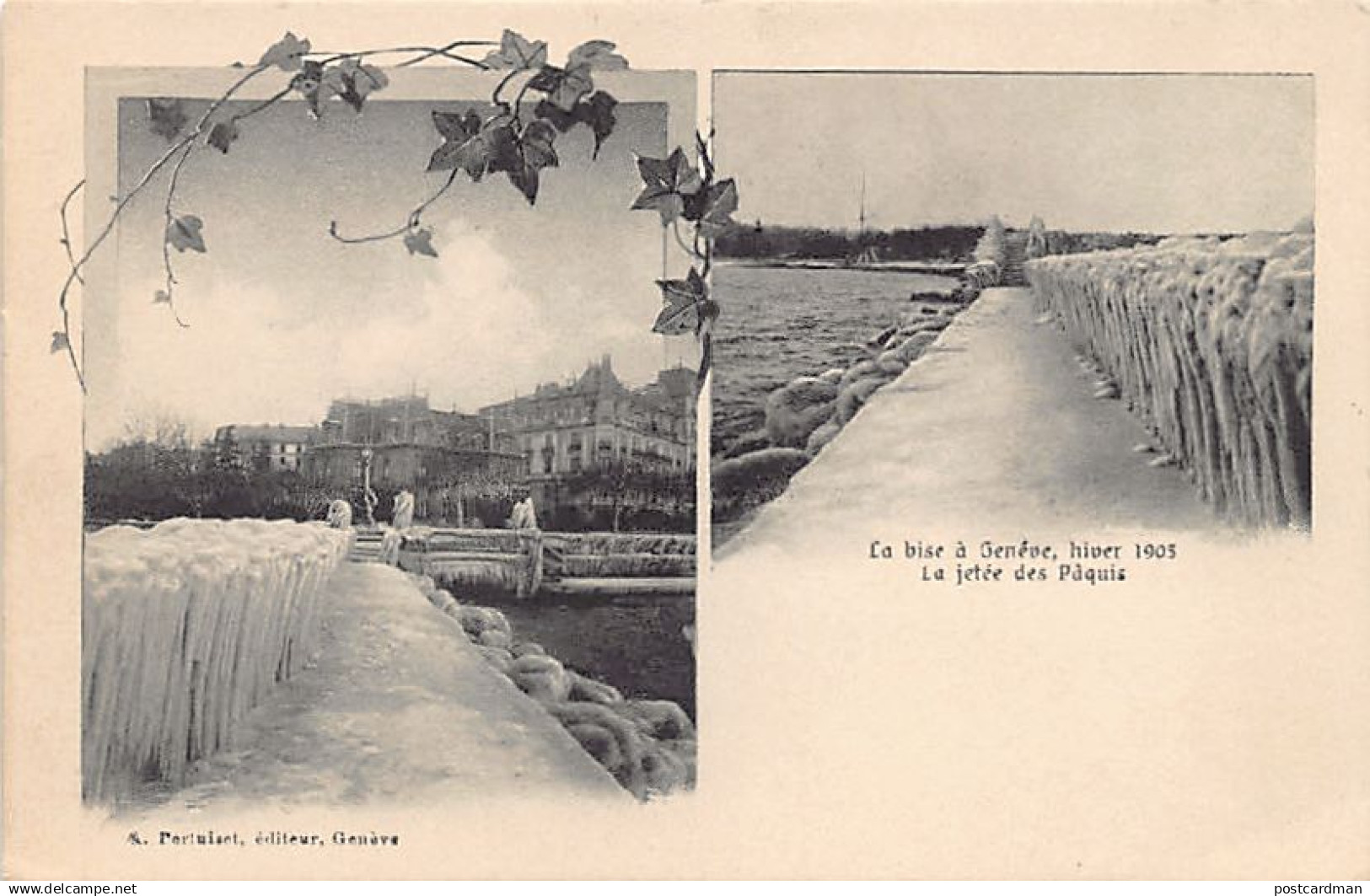 GENÈVE - Hiver 1905 - La bise glaciale - Ed. A. Pertuis