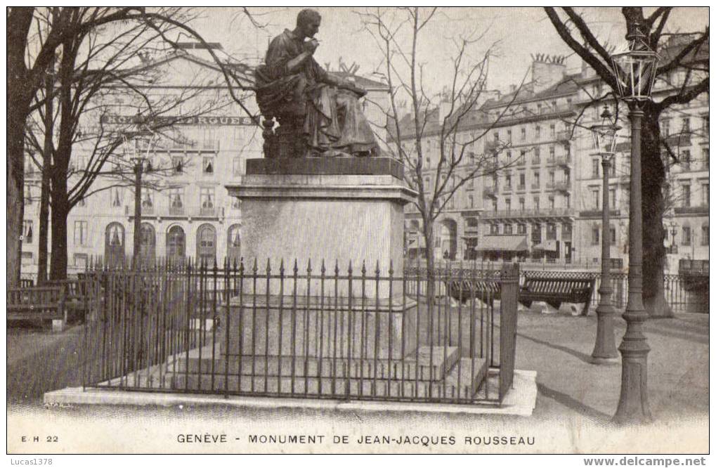GENEVE / MONUMENT DE JEAN JACQUES ROUSSEAU / DOS NON DIVISE