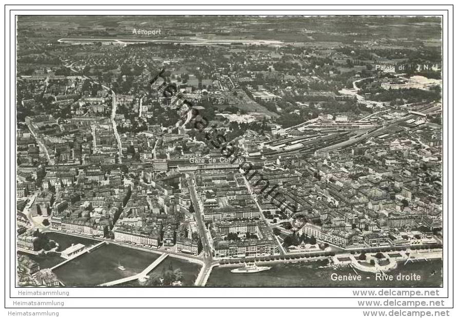 Geneve - Rive droite - Vue aerienne - Foto-AK