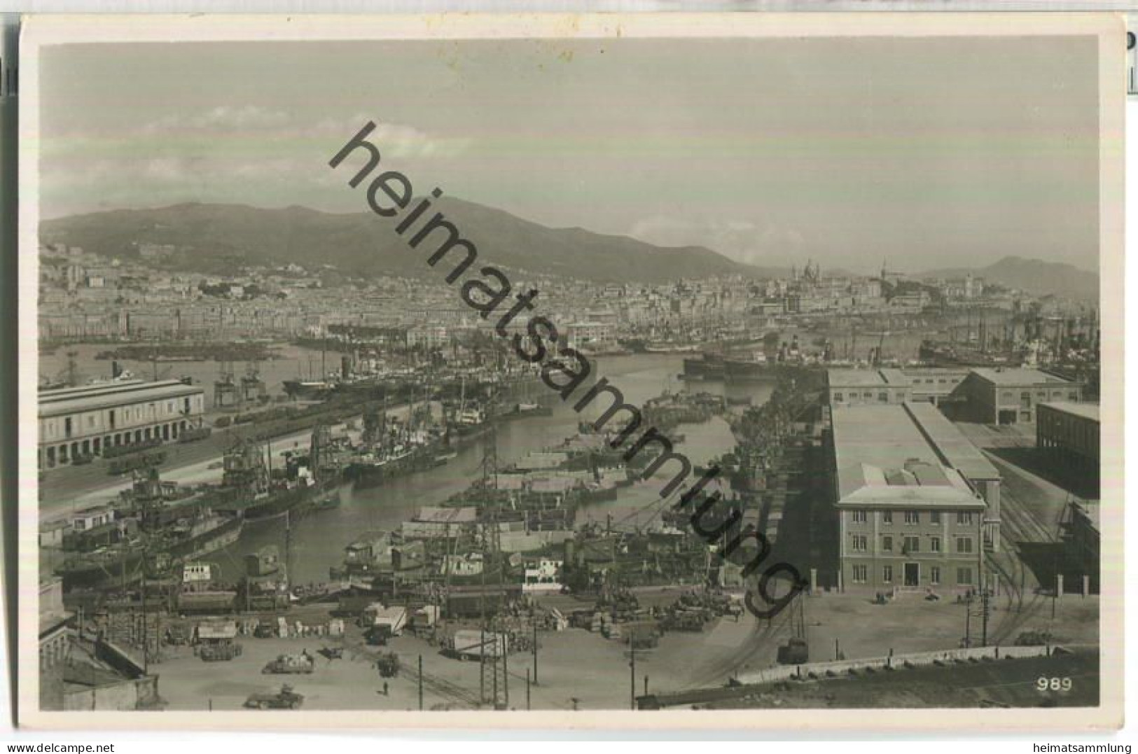 Genova - Genoa - Genua - Hafen - Foto-Ansichtskarte - gel. 1939