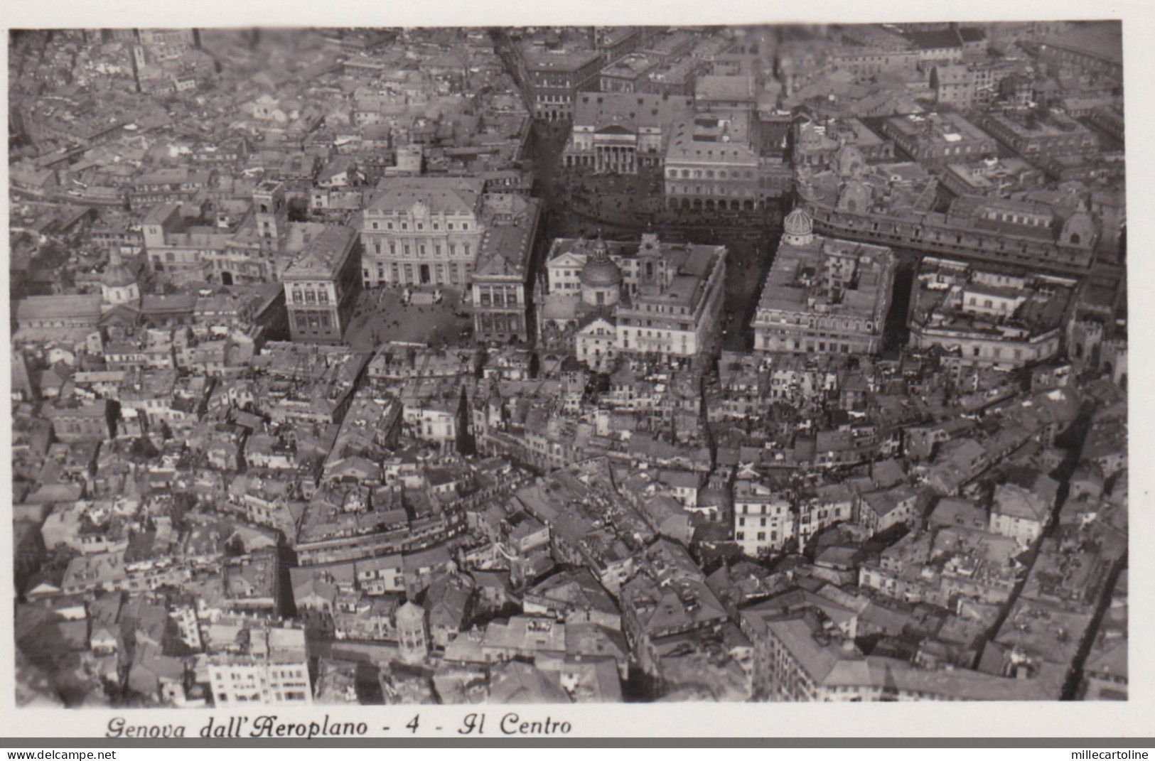 GENOVA - Genova dall'Aeroplano, Il Centro, Foto Cartolina Traldi