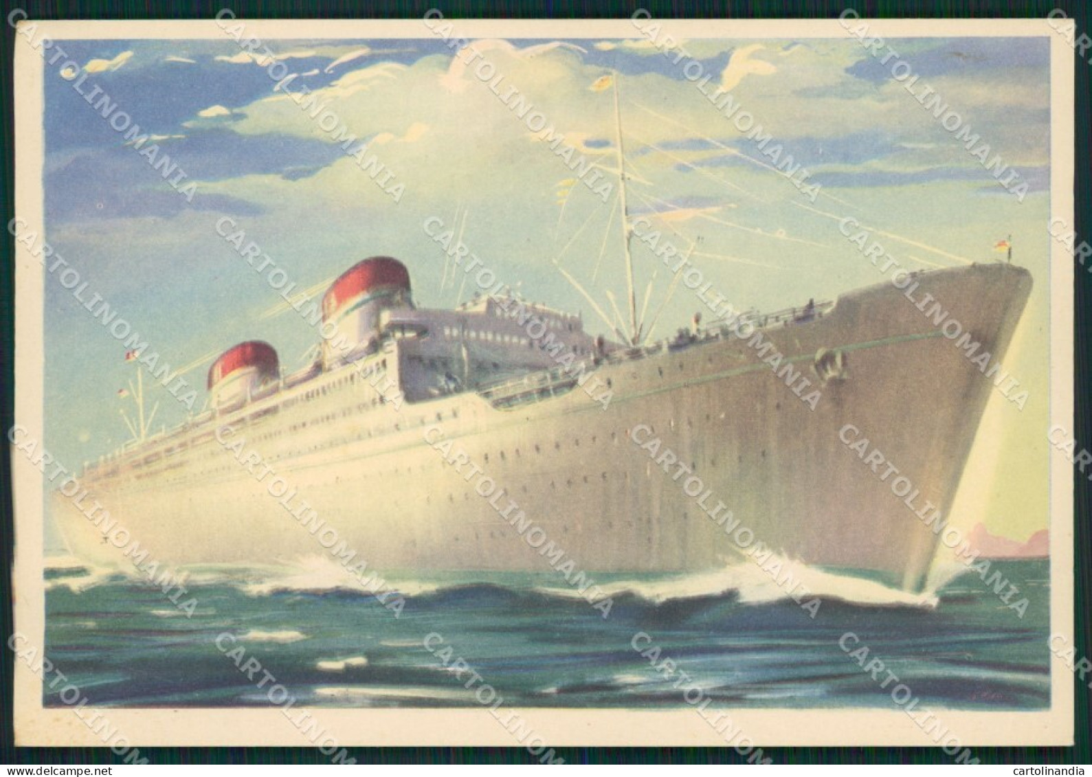 Genova Italia Navigazione Conte Grande FG cartolina KB3891