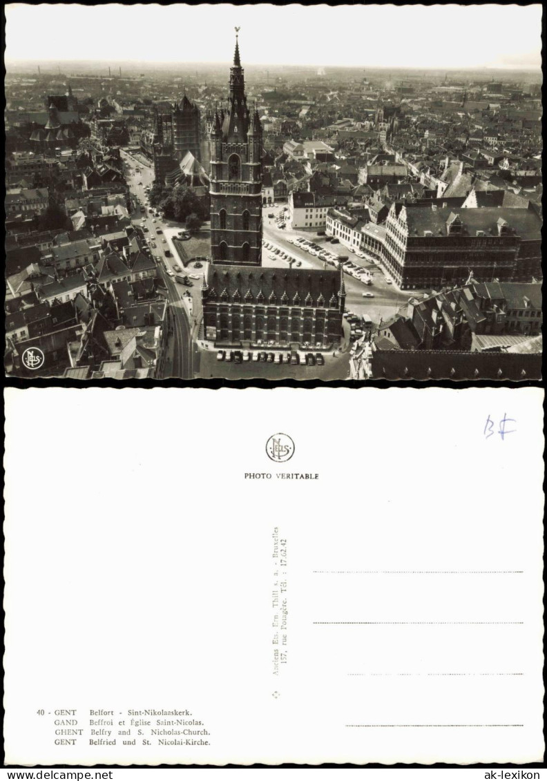 Gent Ghent (Gand) Stadt-Panorama mit Belfort Sint-Nikolaaskerk 1960