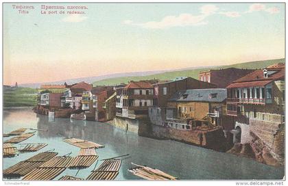 AK Tiflis Tbilisi Tbilissi თბილისი Port de radeaux Floß Flößer Holz Hafen Harbour Georgien Georgia საქართველო Géorgie