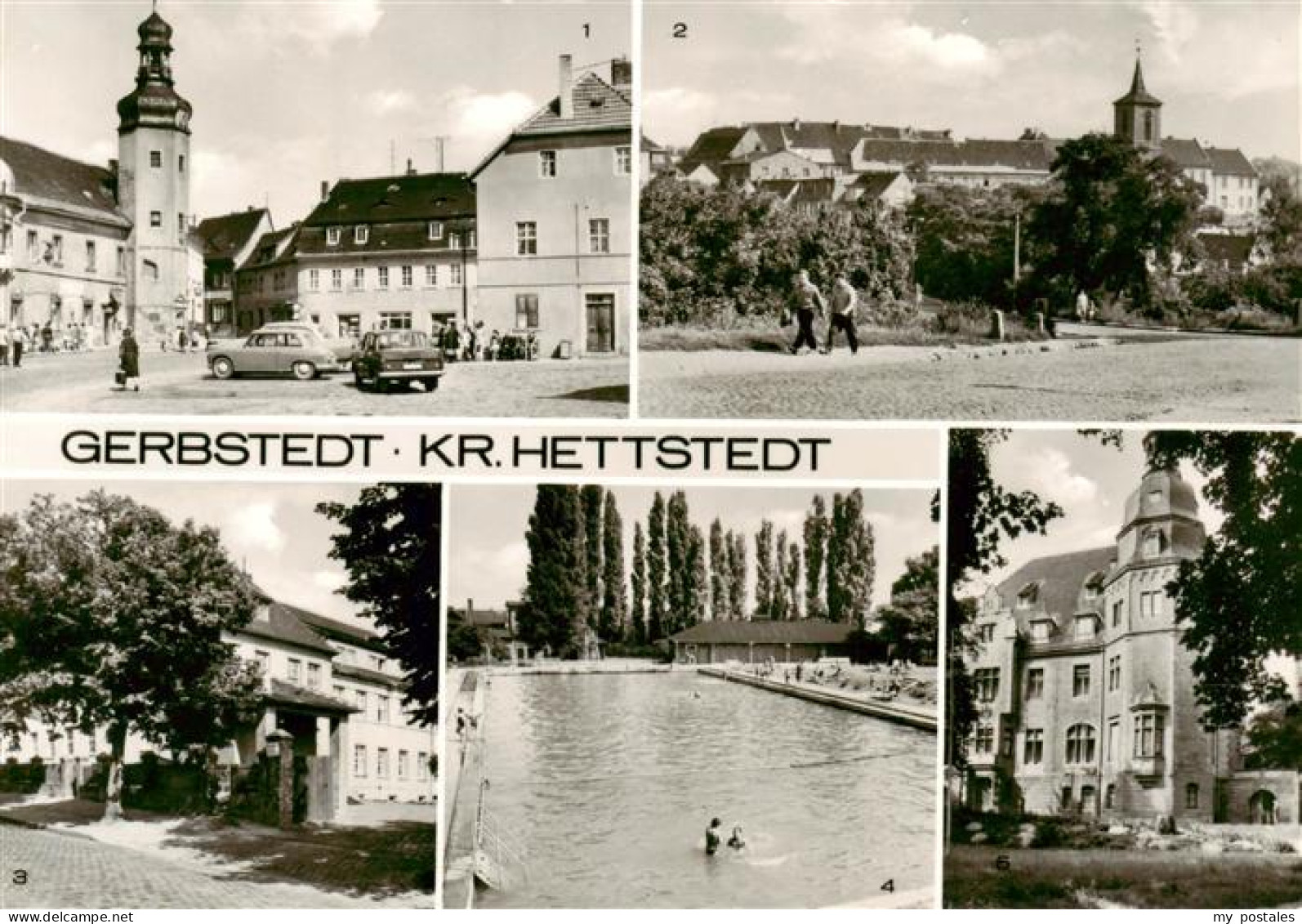 Gerbstedt Marktplatz Teilansicht Krankenhaus Bad Klubhaus