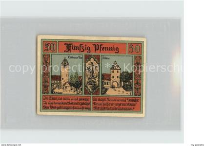 Aken Elbe 50 Pfennig Gutschein Tor Burg