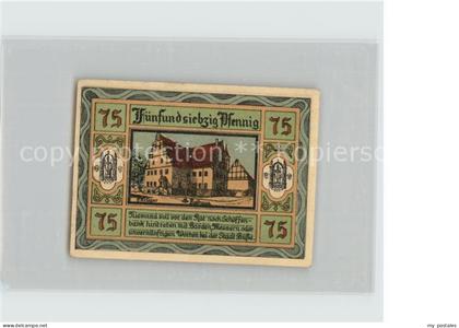 Aken Elbe 75 Pfennig Gutschein Rathaus Burg