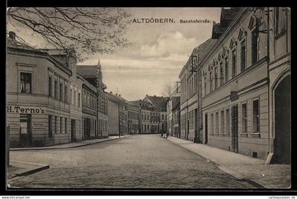 AK Altdöbern, H. Terno`s Geschäft in der Bahnhofstrasse